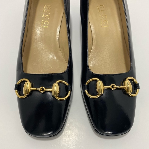 GUCCI Horsebit Square Toe Leather 1.5” Heels! Size 36 - Picture 6 of 15